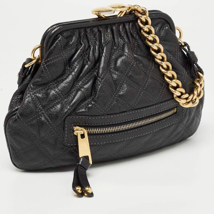 Pre Owned Marc Jacobs Black Quilted Leather Little Stam Shoulder Bag