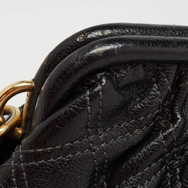 Pre Owned Marc Jacobs Black Quilted Leather Little Stam Shoulder Bag