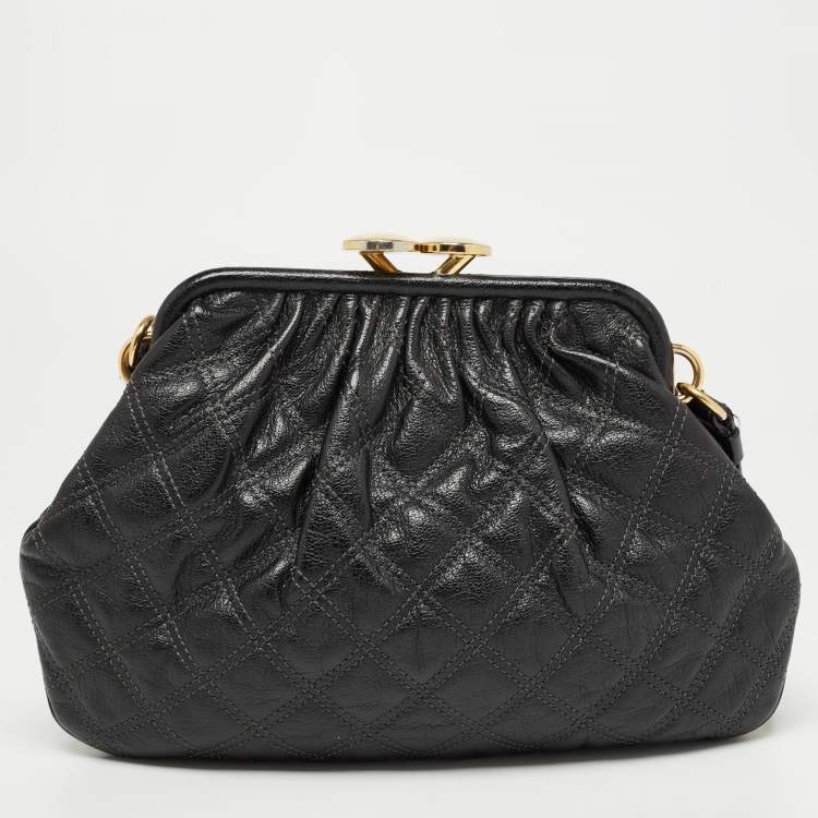 Pre Owned Marc Jacobs Black Quilted Leather Little Stam Shoulder Bag
