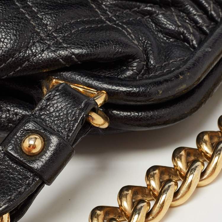 Pre Owned Marc Jacobs Black Quilted Leather Little Stam Shoulder Bag
