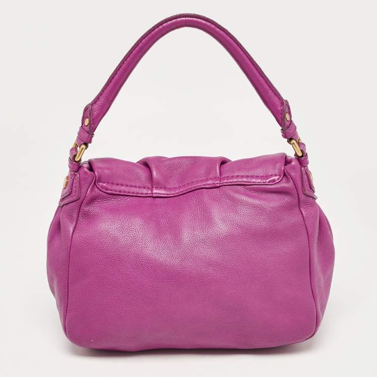 Pre Owned Marc by Marc Jacobs Magenta Leather Classic Q Lil Ukita Top Handle Bag