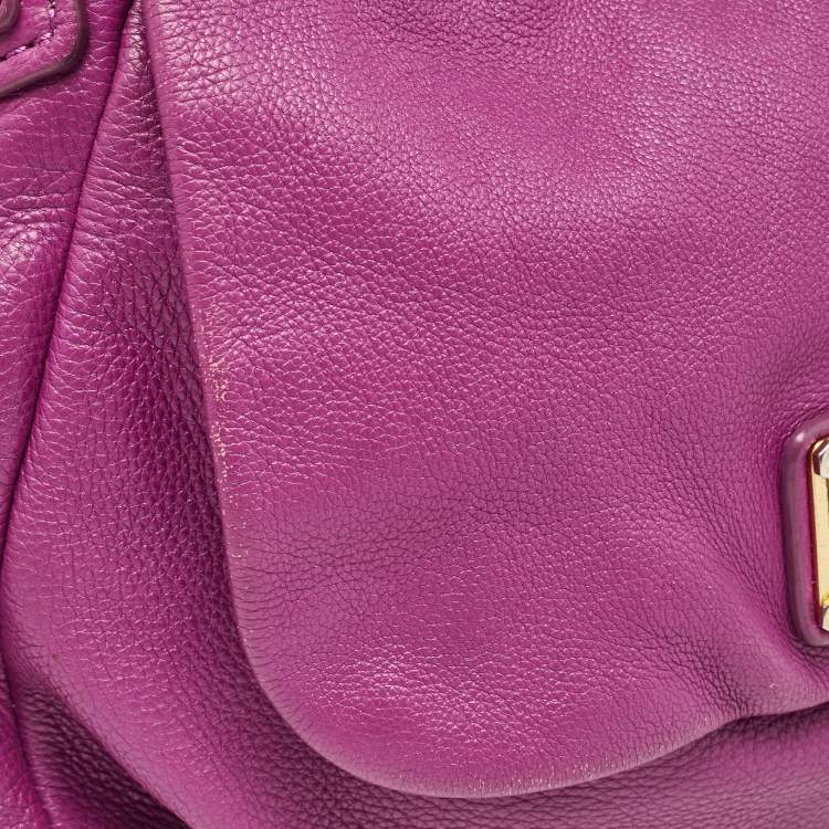 Pre Owned Marc by Marc Jacobs Magenta Leather Classic Q Lil Ukita Top Handle Bag