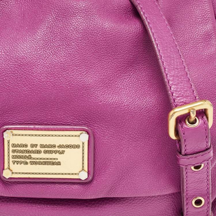 Pre Owned Marc by Marc Jacobs Magenta Leather Classic Q Lil Ukita Top Handle Bag
