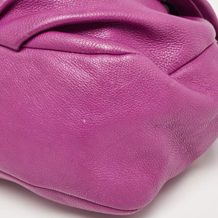 Pre Owned Marc by Marc Jacobs Magenta Leather Classic Q Lil Ukita Top Handle Bag
