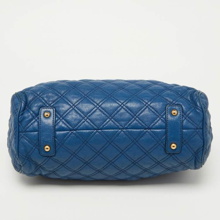 Pre Owned Marc Jacobs Blue Quilted Leather Little Stam Shoulder Bag