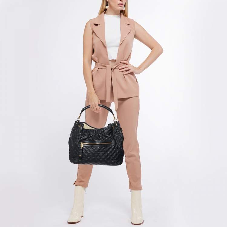 Pre Owned Marc Jacobs Black Quilted Leather Stam Hobo 