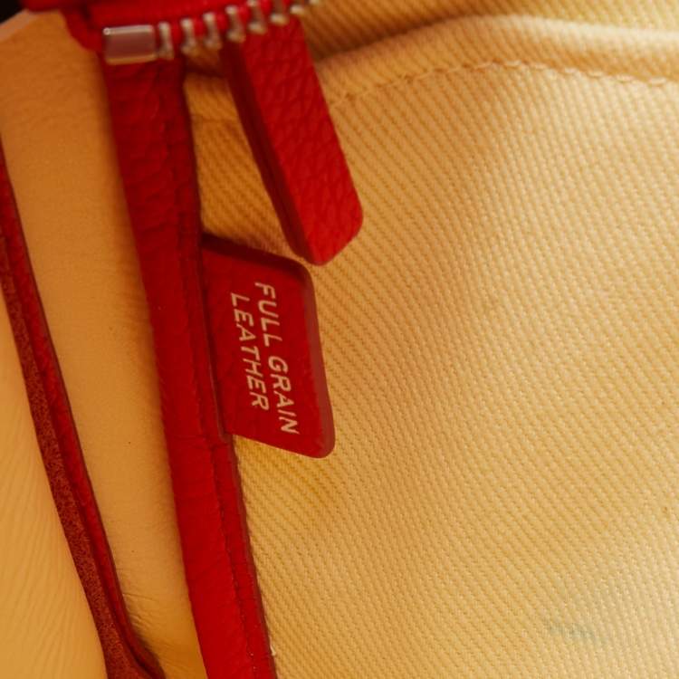 Pre Owned Marc Jacobs Orange Leather Medium The Tote Bag