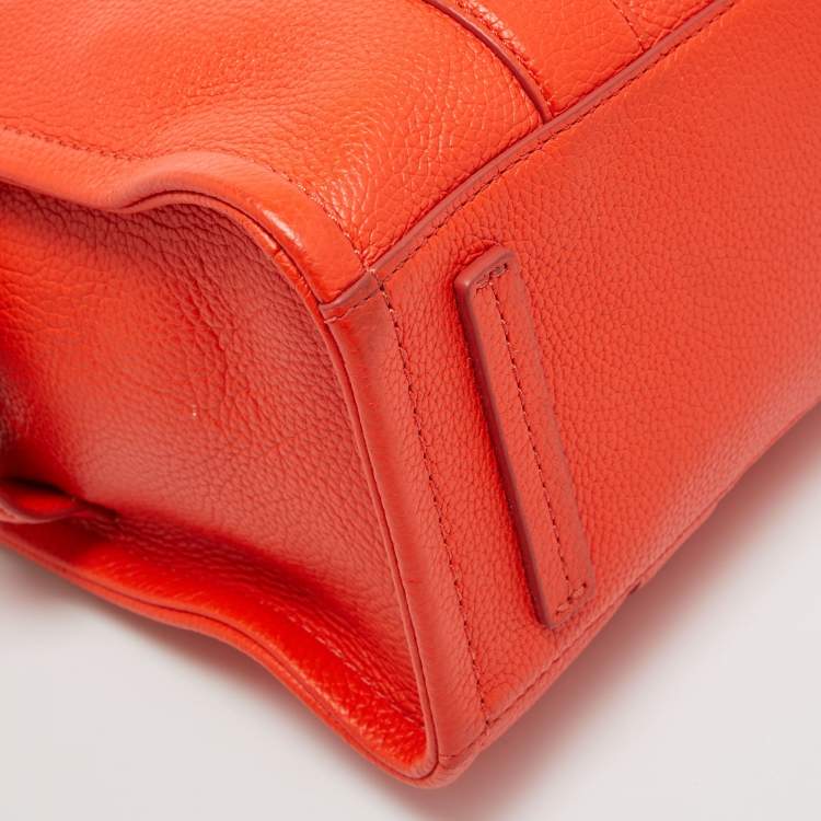 Pre Owned Marc Jacobs Orange Leather Medium The Tote Bag