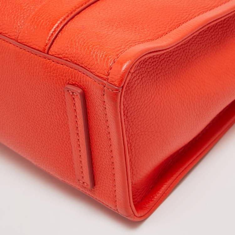 Pre Owned Marc Jacobs Orange Leather Medium The Tote Bag