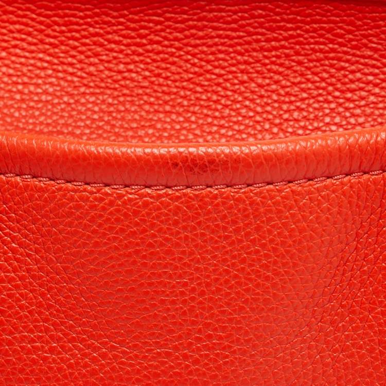 Pre Owned Marc Jacobs Orange Leather Medium The Tote Bag