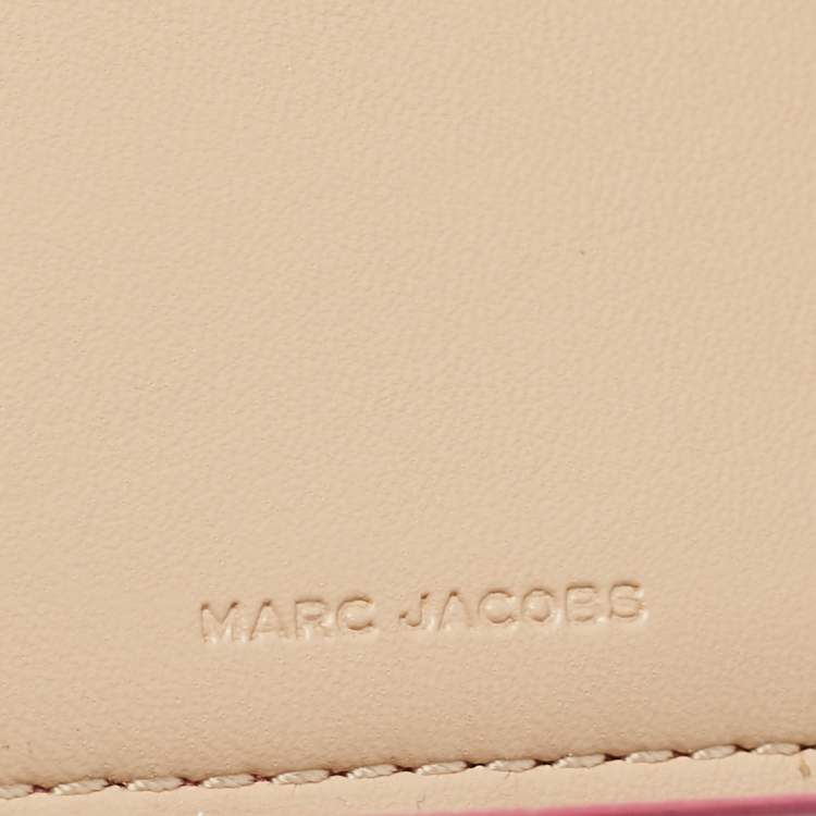 Pre Owned Marc Jacobs Pink/Beige Leather The Phone Wristlet Wallet