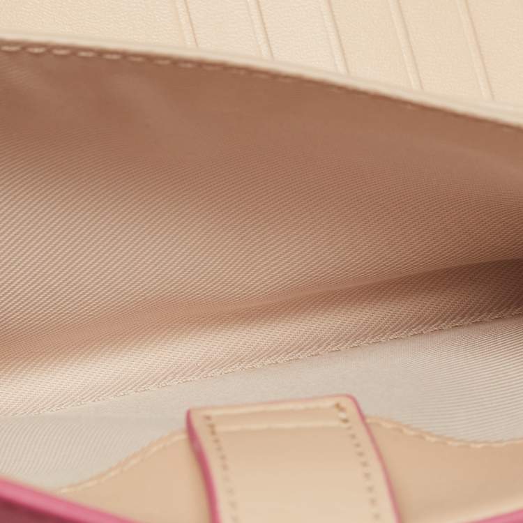 Pre Owned Marc Jacobs Pink/Beige Leather The Phone Wristlet Wallet