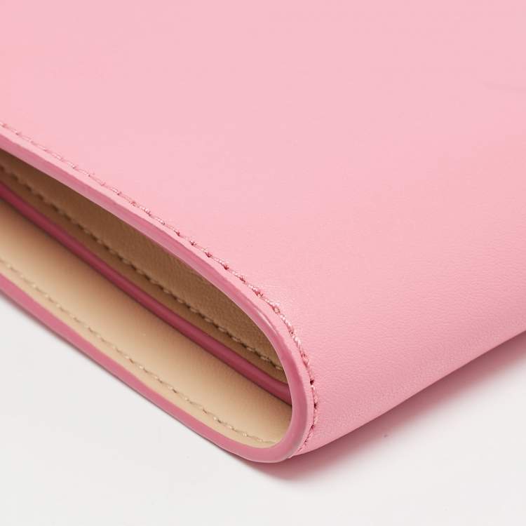 Pre Owned Marc Jacobs Pink/Beige Leather The Phone Wristlet Wallet