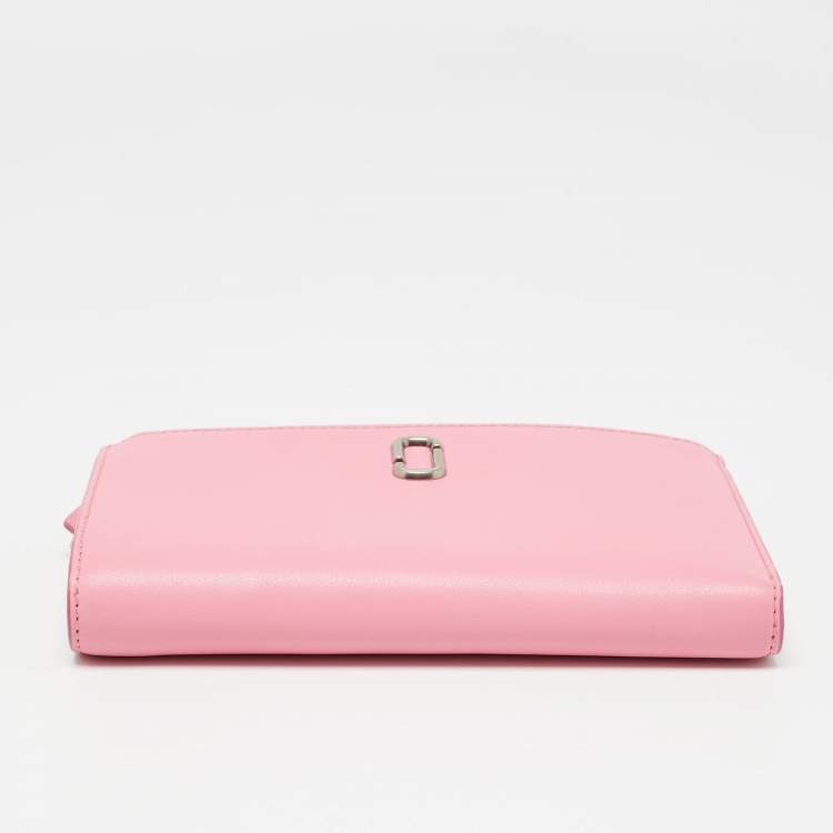 Pre Owned Marc Jacobs Pink/Beige Leather The Phone Wristlet Wallet