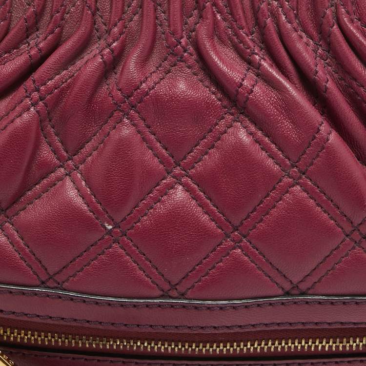 Pre Owned Marc Jacobs Fuchsia Quilted Leather Little Stam Shoulder Bag