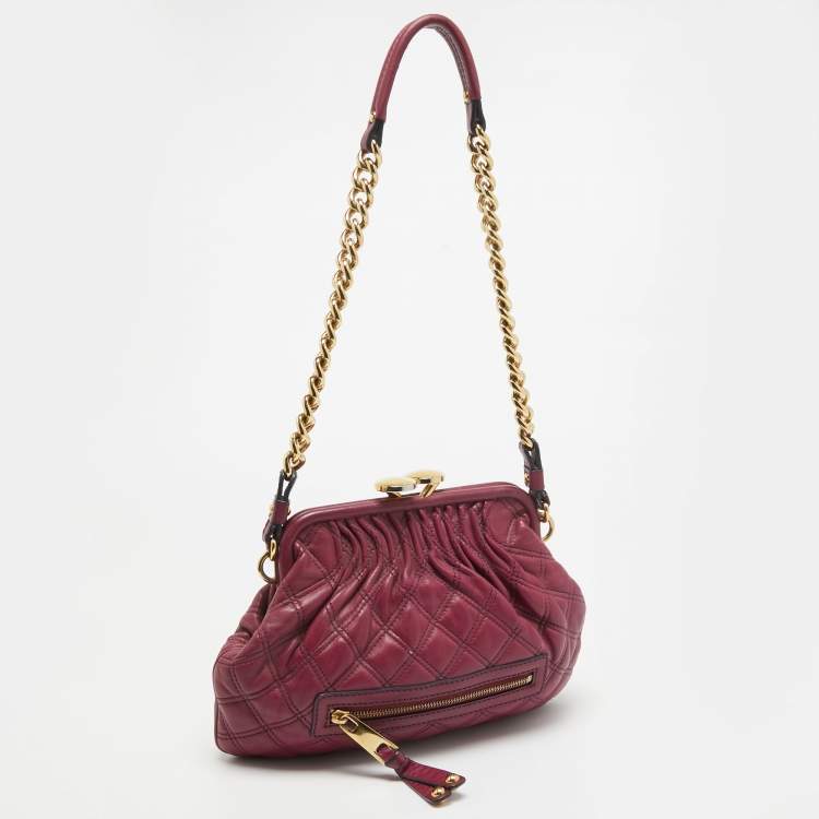 Pre Owned Marc Jacobs Fuchsia Quilted Leather Little Stam Shoulder Bag