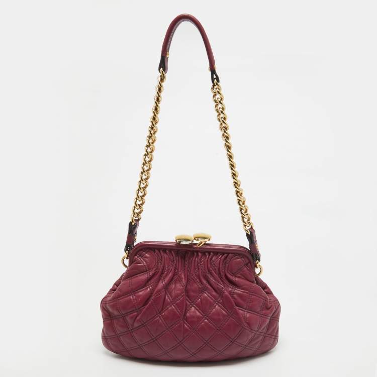 Pre Owned Marc Jacobs Fuchsia Quilted Leather Little Stam Shoulder Bag