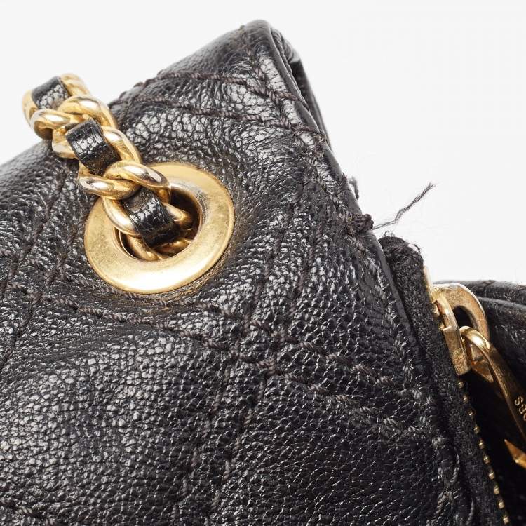 Pre Owned Marc Jacobs Black Quilted Leather Bow Shoulder Bag