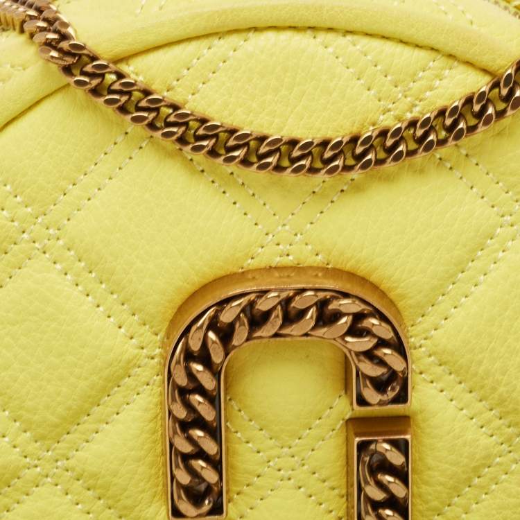 Pre Owned Marc Jacobs Powder Yellow The Status Round Crossbody Bag