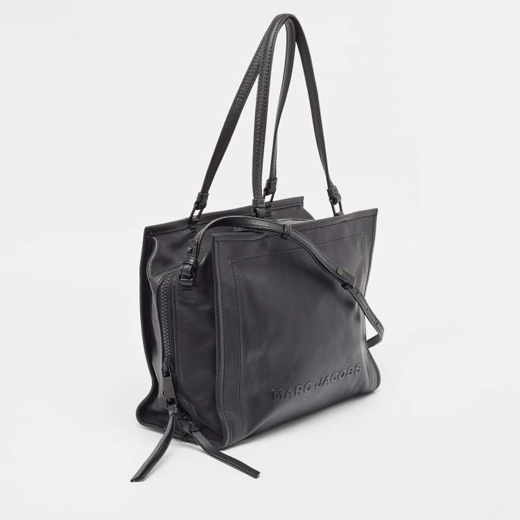Pre Owned Marc Jacobs Black Leather The Box Shopper Tote