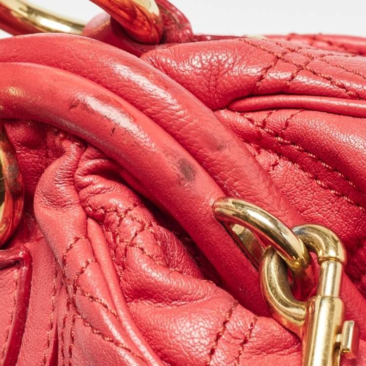 Pre Owned Marc Jacobs Red Quilted Leather Stam Shoulder Bag