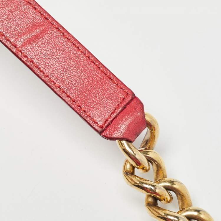 Pre Owned Marc Jacobs Red Quilted Leather Stam Shoulder Bag