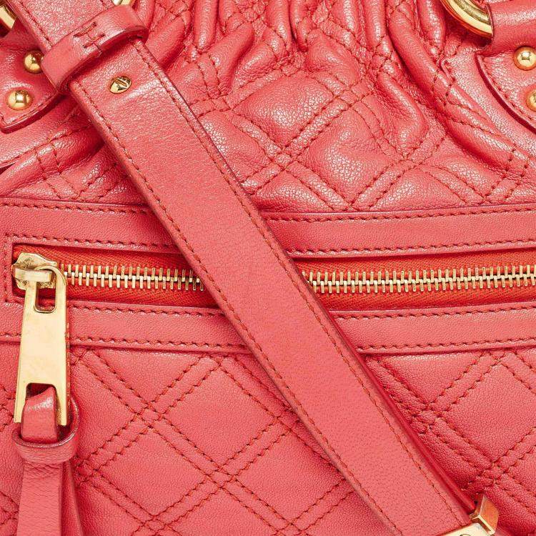 Pre Owned Marc Jacobs Red Quilted Leather Stam Shoulder Bag
