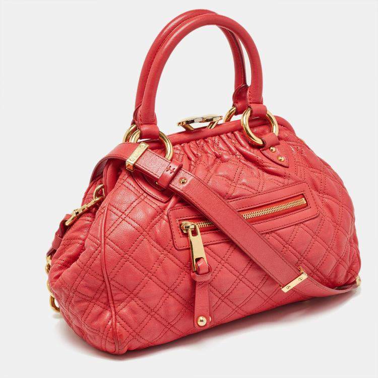 Pre Owned Marc Jacobs Red Quilted Leather Stam Shoulder Bag