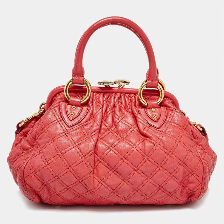 Pre Owned Marc Jacobs Red Quilted Leather Stam Shoulder Bag