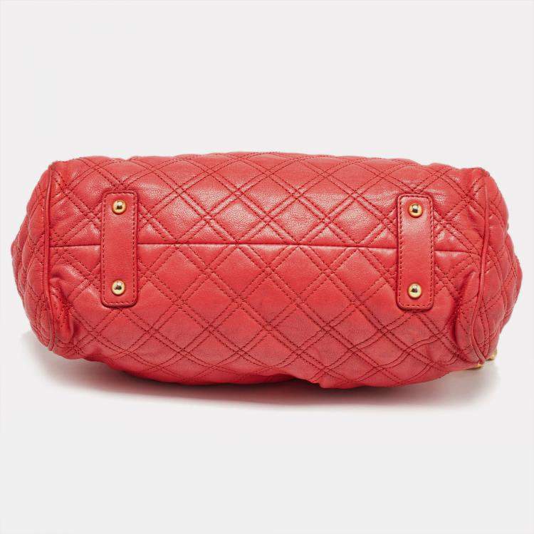 Pre Owned Marc Jacobs Red Quilted Leather Stam Shoulder Bag