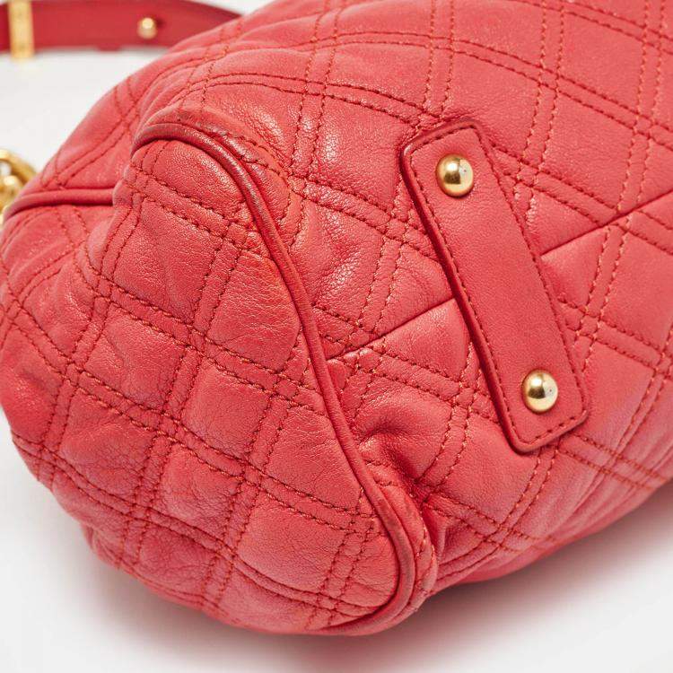 Pre Owned Marc Jacobs Red Quilted Leather Stam Shoulder Bag