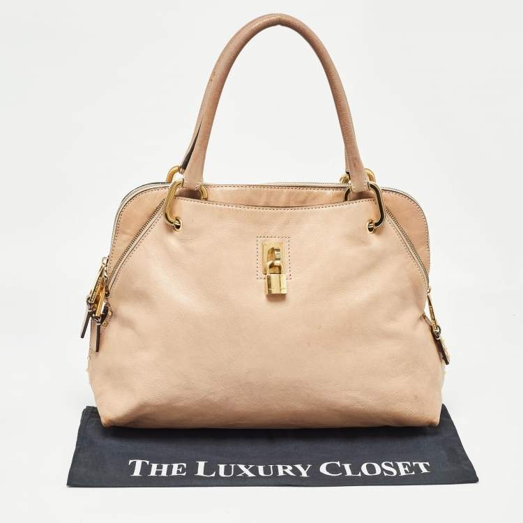 Pre Owned Marc Jacobs Beige Leather Paradise Rio Satchel
