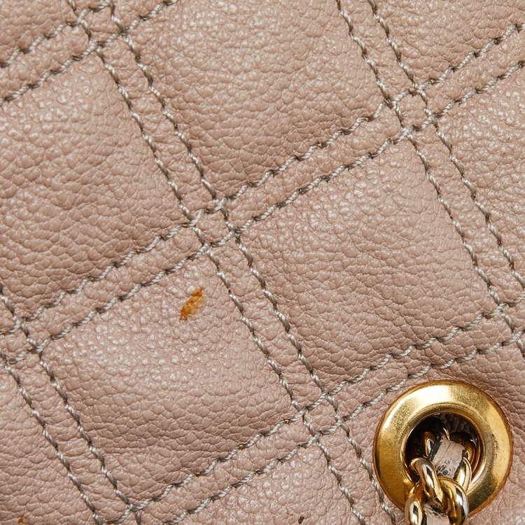Pre Owned Marc Jacobs Pink/White Quilted Leather Bow Shoulder Bag