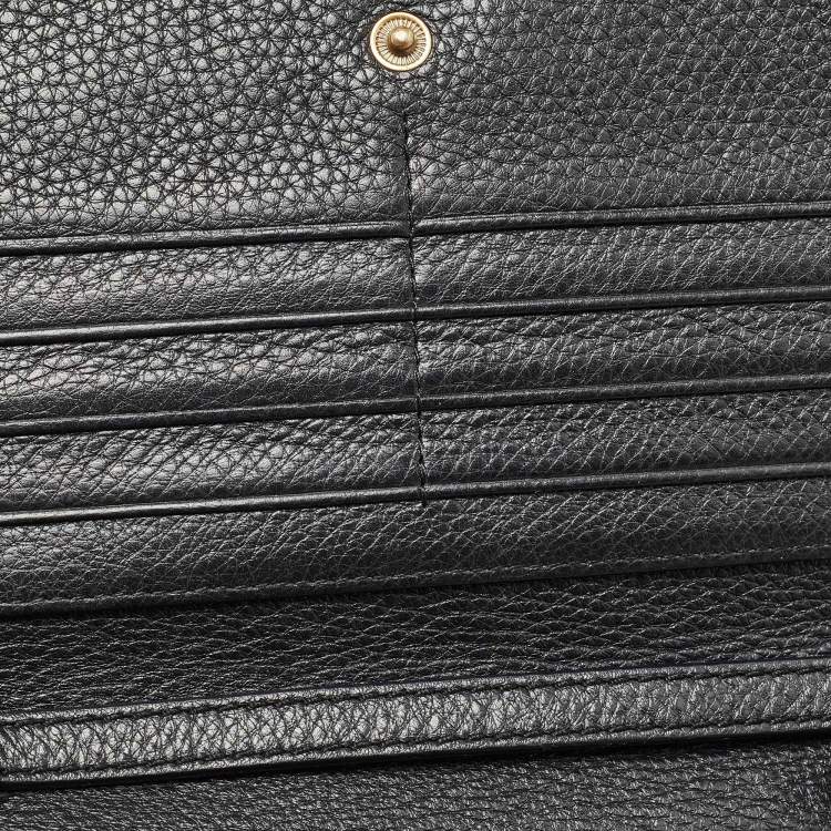Pre Owned Marc Jacobs Black Leather Recruit Wallet on Strap 
