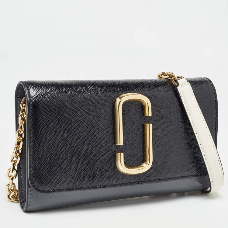 Pre Owned Marc Jacobs Multicolor Patent Leather Snapshot Wallet On Chain