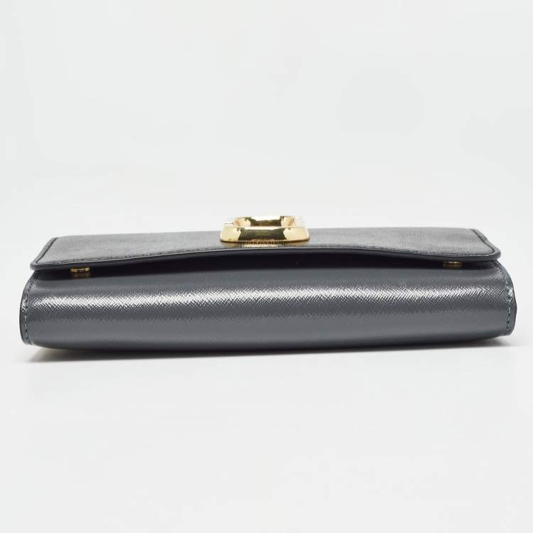 Pre Owned Marc Jacobs Multicolor Patent Leather Snapshot Wallet On Chain