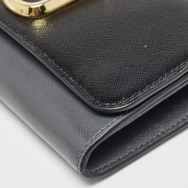 Pre Owned Marc Jacobs Multicolor Patent Leather Snapshot Wallet On Chain