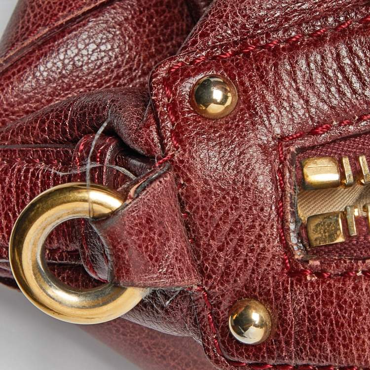 Pre Owned Marc Jacobs Burgundy Leather Satchel