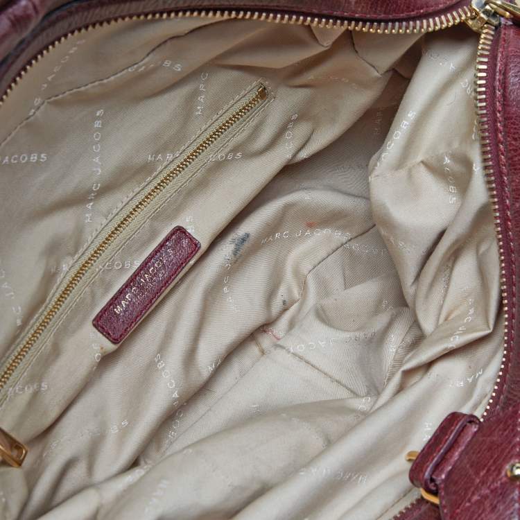 Pre Owned Marc Jacobs Burgundy Leather Satchel