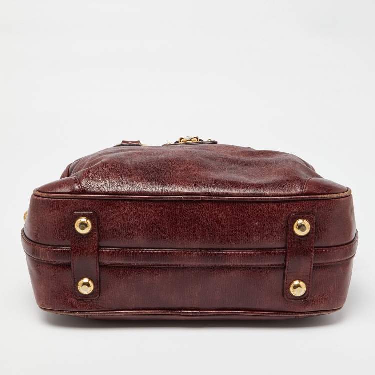 Pre Owned Marc Jacobs Burgundy Leather Satchel
