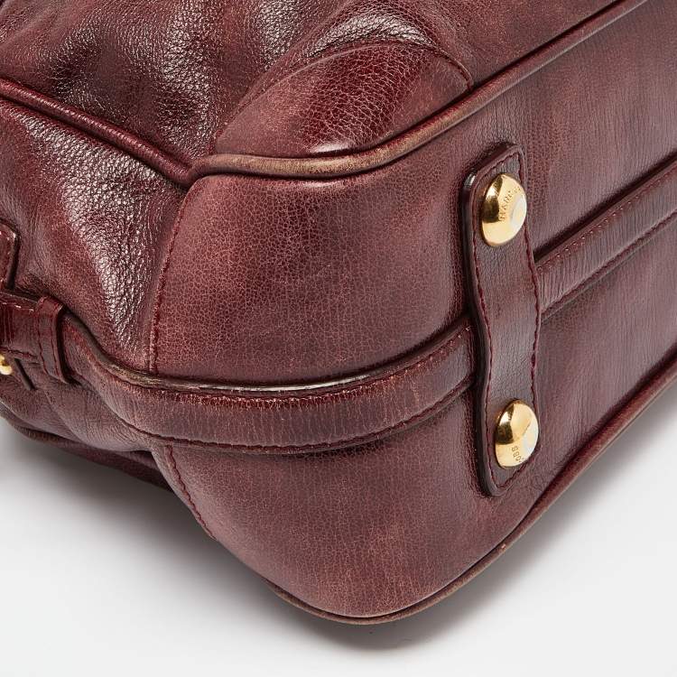 Pre Owned Marc Jacobs Burgundy Leather Satchel