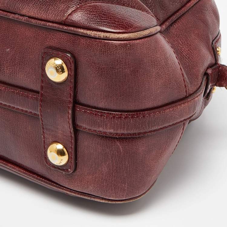 Pre Owned Marc Jacobs Burgundy Leather Satchel