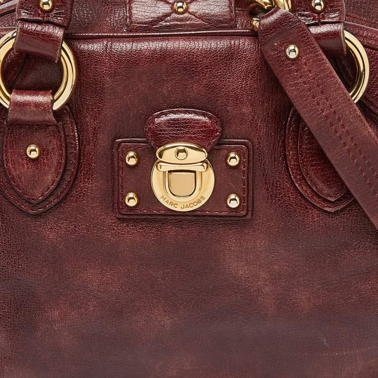 Pre Owned Marc Jacobs Burgundy Leather Satchel