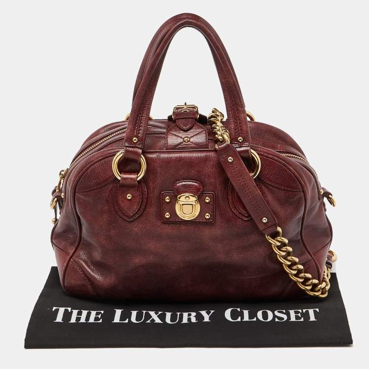 Pre Owned Marc Jacobs Burgundy Leather Satchel