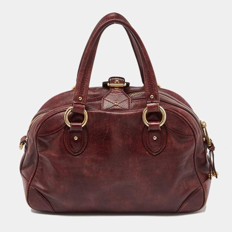 Pre Owned Marc Jacobs Burgundy Leather Satchel