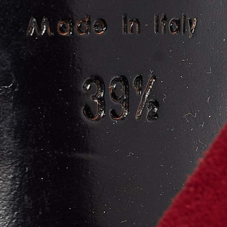Pre Owned Marc Jacobs Red Suede Ankle Boots Size 39.5