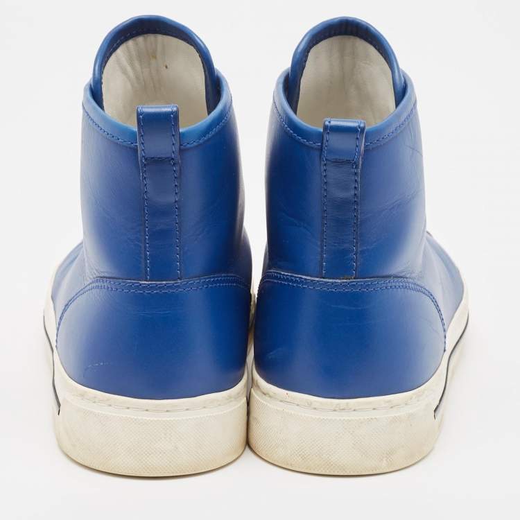 Pre Owned Marc Jacobs Blue Leather High Top Sneakers Size 36