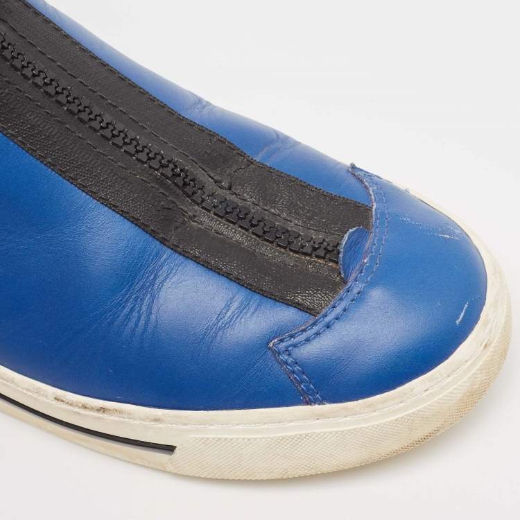 Pre Owned Marc Jacobs Blue Leather High Top Sneakers Size 36