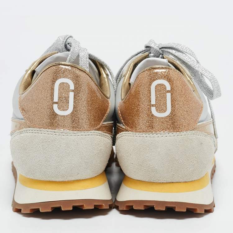 Pre Owned Marc Jacobs Two Tone Suede and Leather Lace Up Sneakers Size 41
