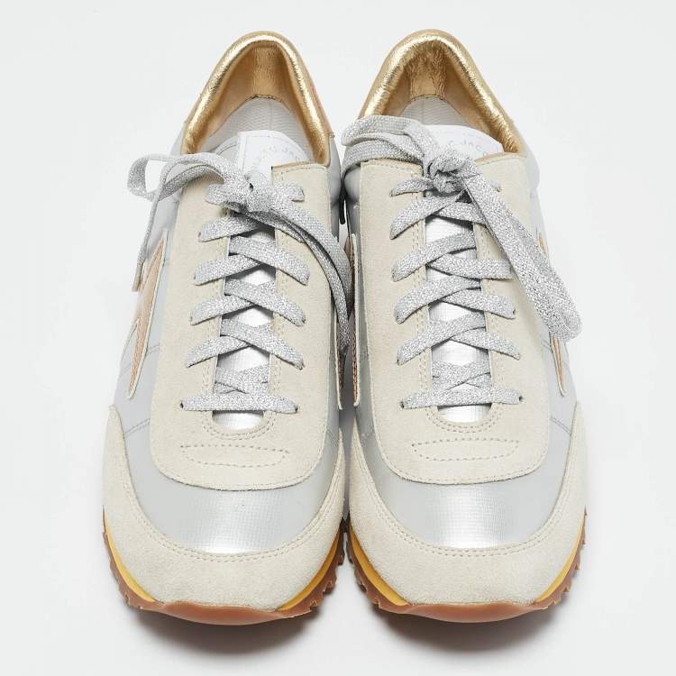 Pre Owned Marc Jacobs Two Tone Suede and Leather Lace Up Sneakers Size 41